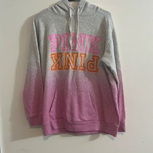 PINK pink and gray hooded sweatshirt size Small